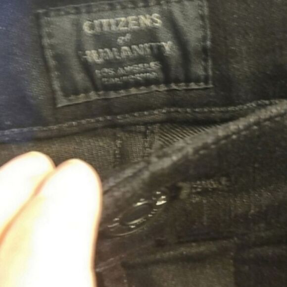 Citizens of Humanity Black Studded Rocket Ankle High Rise Skinny Jeans Size 26 - Picture 6 of 11